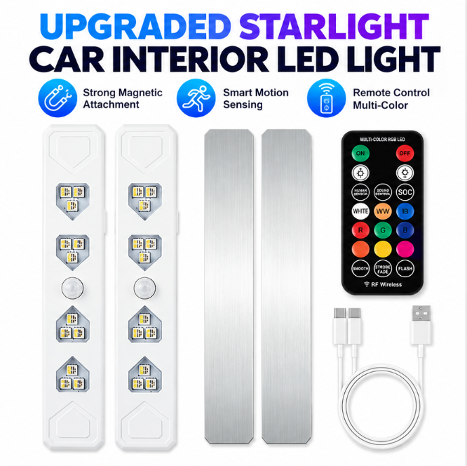 ๐โจ Wireless Car Interior LED Lights โ Automatic Sensor Ambient Lighting for Cars, SUVs & Trucks