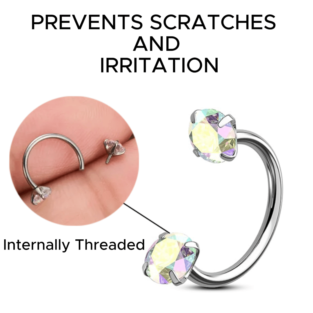 💎Horseshoe-shaped nose ring – with internal thread and comfortable fit