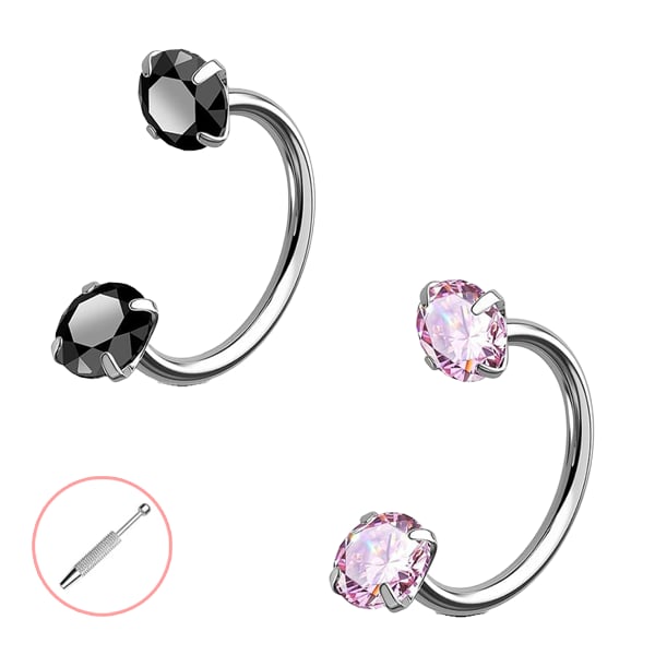 💎Horseshoe-shaped nose ring – with internal thread and comfortable fit