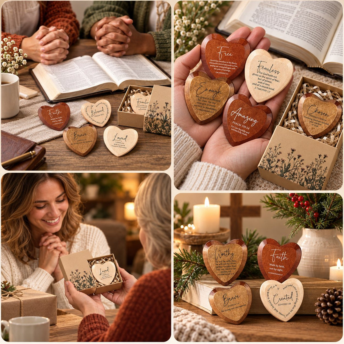 ✝️🎁 Christian gift set with heart-shaped pocket cards (pack of 12)