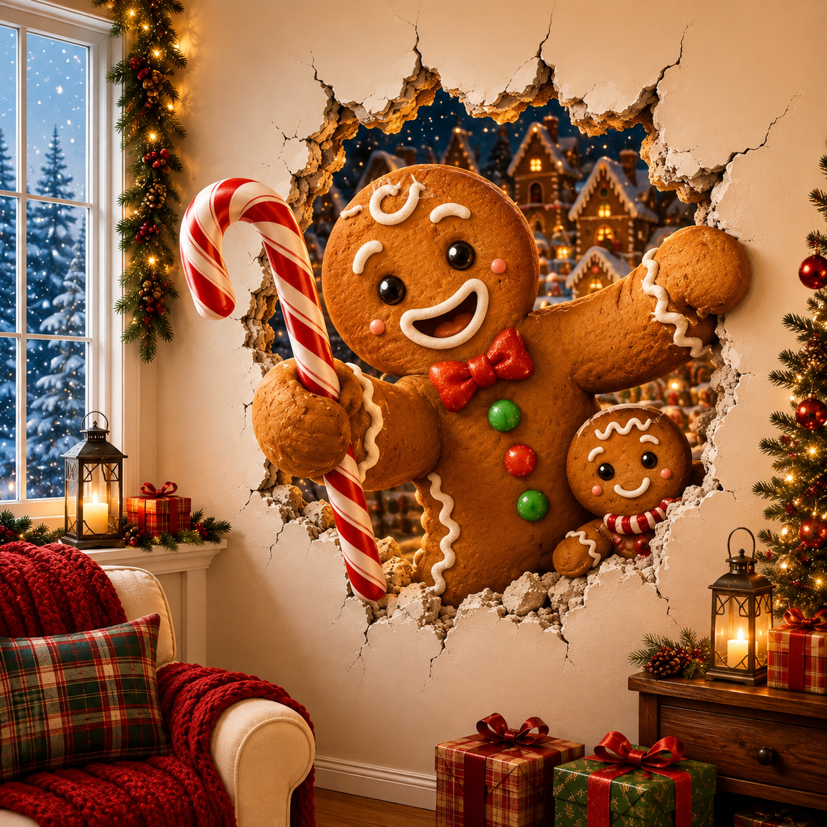 🔥Last Day 50% OFF 🔥Christmas Breaking Through the Wall Decal