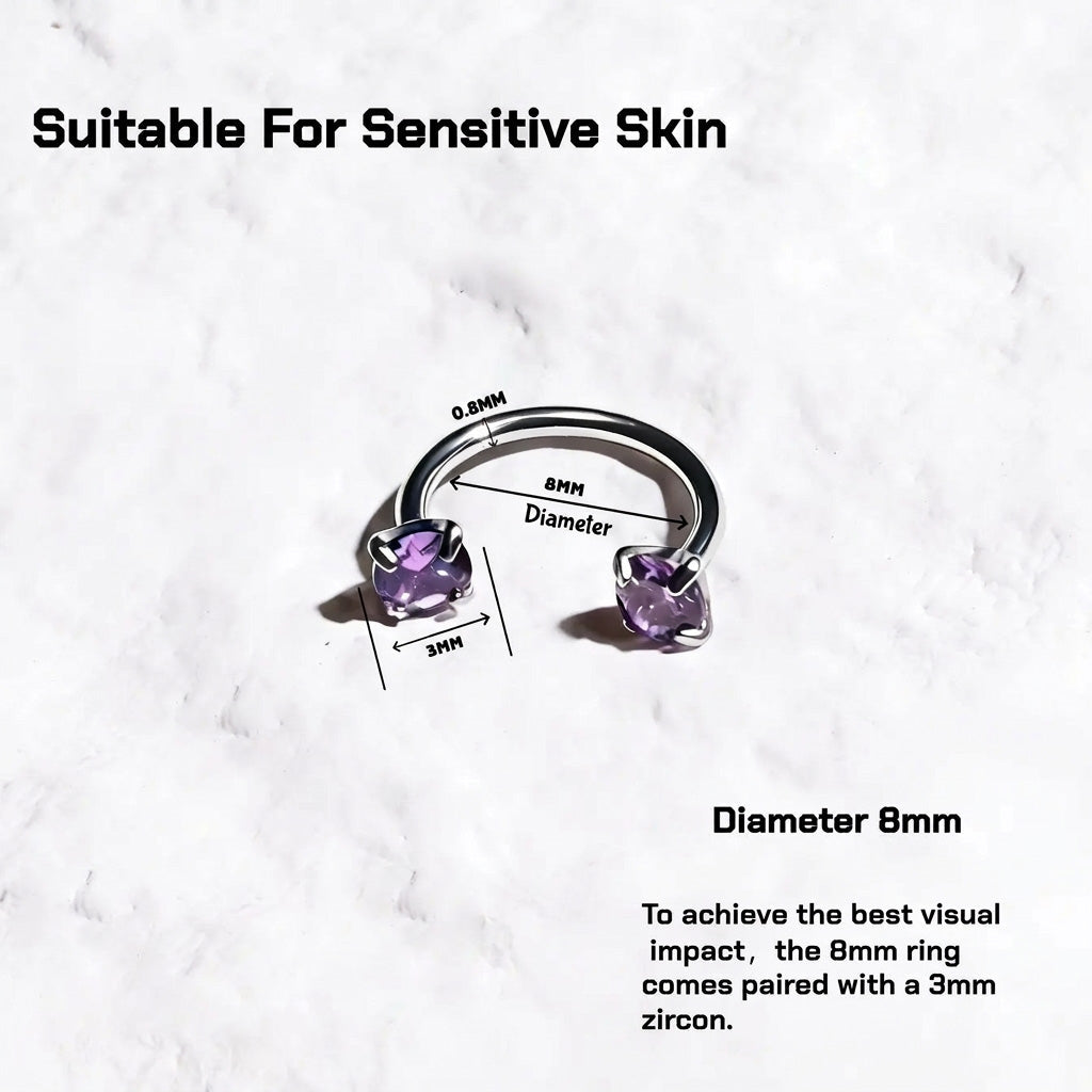 💎Horseshoe-shaped nose ring – with internal thread and comfortable fit