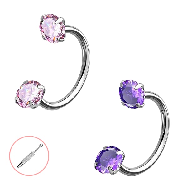 💎Horseshoe-shaped nose ring – with internal thread and comfortable fit