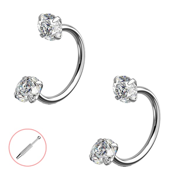 💎Horseshoe-shaped nose ring – with internal thread and comfortable fit