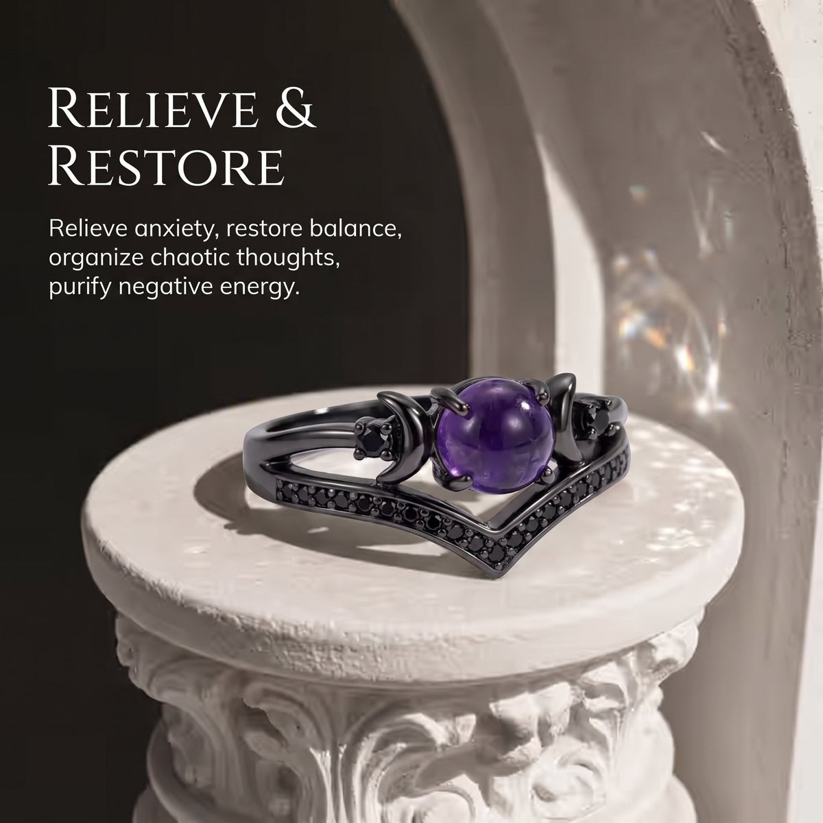 ✨ Vintage Gothic Crescent Ring – Mystical Elegance for Every Day 💍