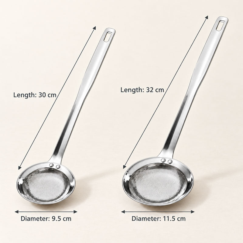 🥣Fine mesh skimmer – removes grease, foam and residue in one smooth motion