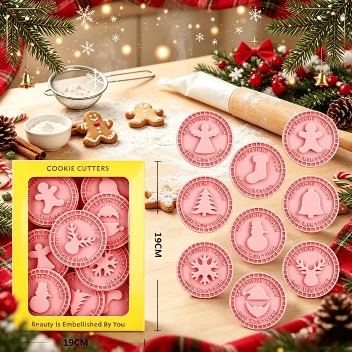 🎄🍪 Holiday Baking Shape Collection – Festive Cookie Molds for Family Christmas Fun