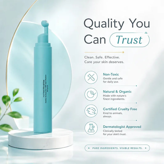 Peptide Eye Serum - Cooling Rollerball Under Eye Serum for Puffiness Dark Circles & Wrinkles with Peptides Hyaluronic Acid MSM & Reishi Mushroom