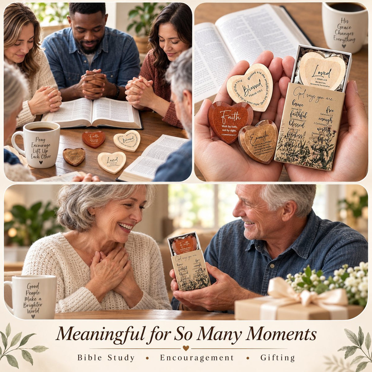 ✝️🎁 Christian gift set with heart-shaped pocket cards (pack of 12)