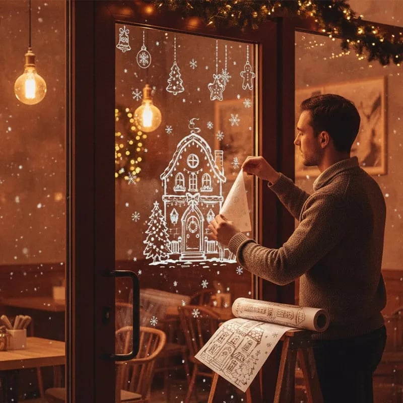 ❄️🎅Christmas Window Static Sticker Set