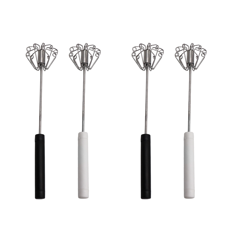 🍳A practical kitchen essential! This push-action whisk features a non-slip handle and durable stainless steel construction—all at an affordable price.