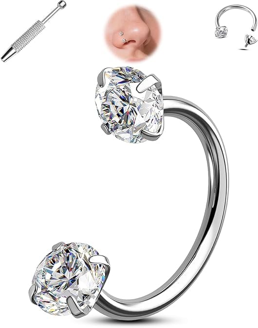 💎Horseshoe-shaped nose ring – with internal thread and comfortable fit
