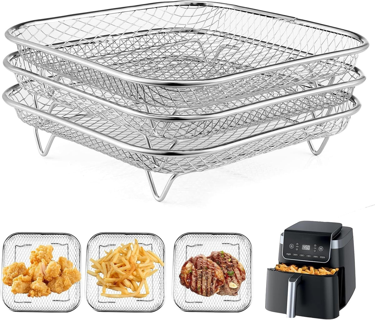 ✨Stainless Steel Stackable Air Fryer Rack