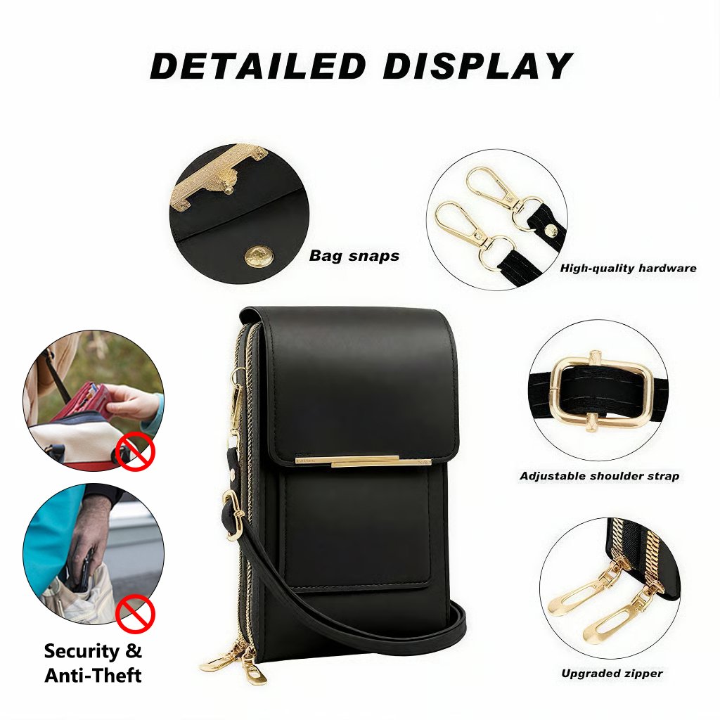 👛Anti-theft shoulder bag for mobile phones | Access to touchscree