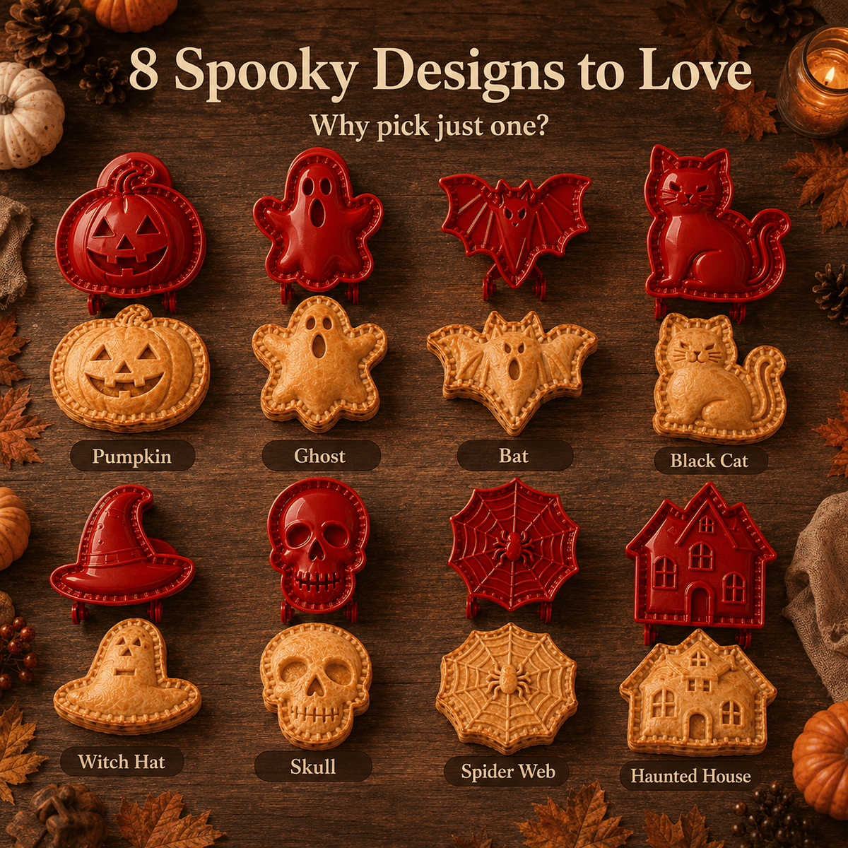 🎃 8-piece set of moulds for small Halloween tarts