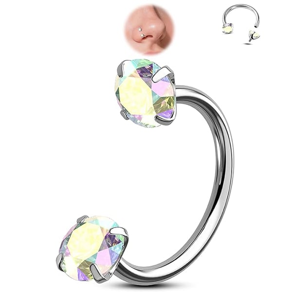 💎Horseshoe-shaped nose ring – with internal thread and comfortable fit