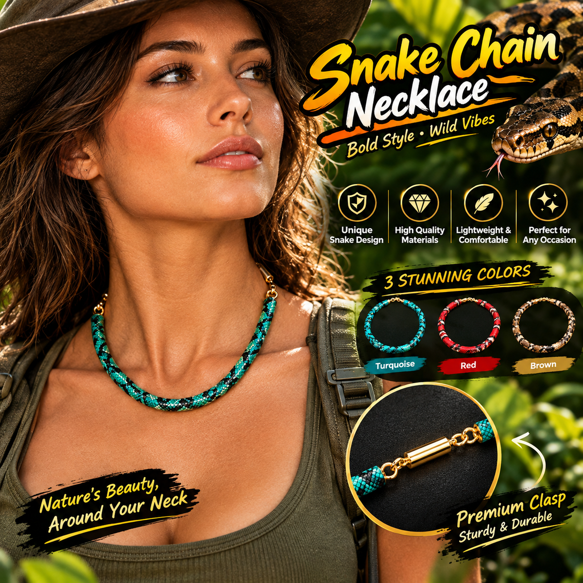 ⭐Snake Artificial jewellery - Pendant Necklace