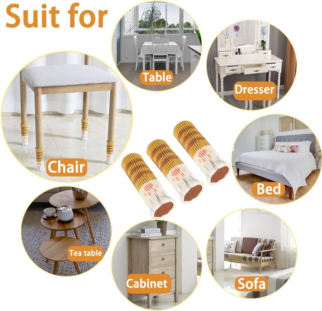 🐱Padded chair leg covers: Table and chair leg pads for cat paws