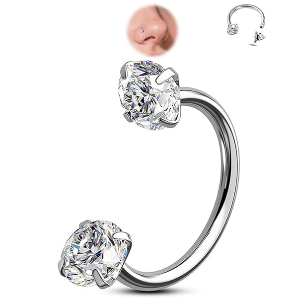 💎Horseshoe-shaped nose ring – with internal thread and comfortable fit