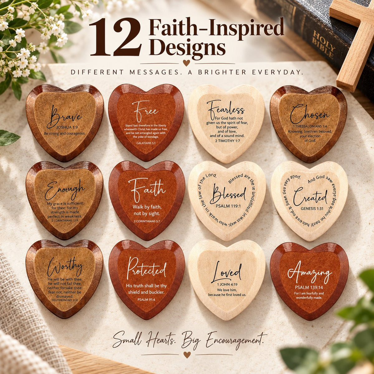✝️🎁 Christian gift set with heart-shaped pocket cards (pack of 12)