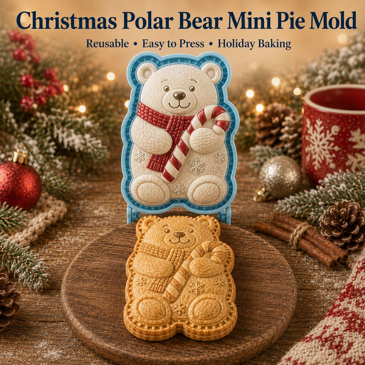 ⏳ 69% OFF – 🎄16pcs-Design Christmas Mini Pie Mold Collection | Reusable Embossed Molds for Shaping Detailed Santa, Snowman, Reindeer, Tree & Holiday Pies 🥧✨