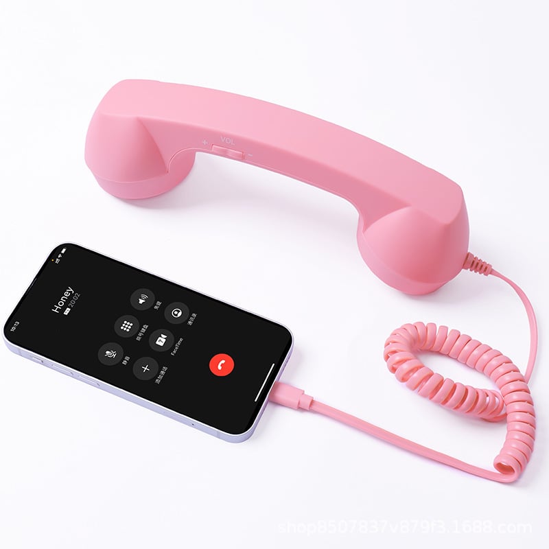Retro Phone Handset for iPhone & Android | Vintage Type-C Wired Phone Receiver with Mic & Volume Control