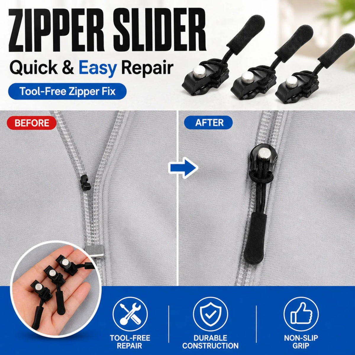 🔥Last Day 50% OFF🔧 Universal Zipper Repair Tool | Instant Fix for Broken Zippers