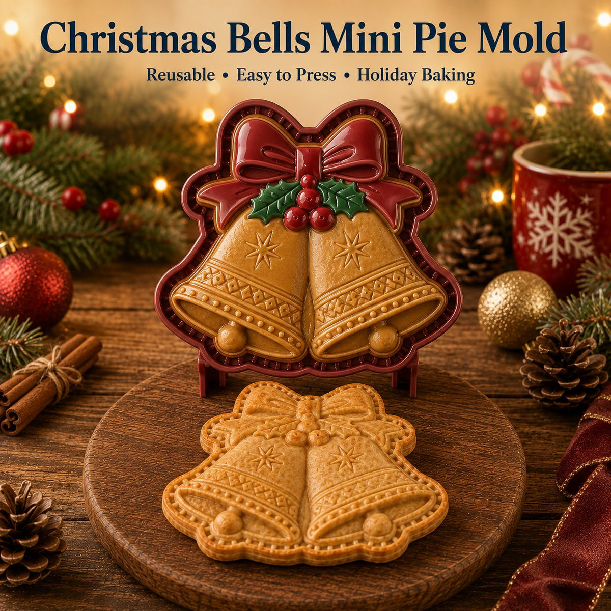 ⏳ 69% OFF – 🎄16pcs-Design Christmas Mini Pie Mold Collection | Reusable Embossed Molds for Shaping Detailed Santa, Snowman, Reindeer, Tree & Holiday Pies 🥧✨