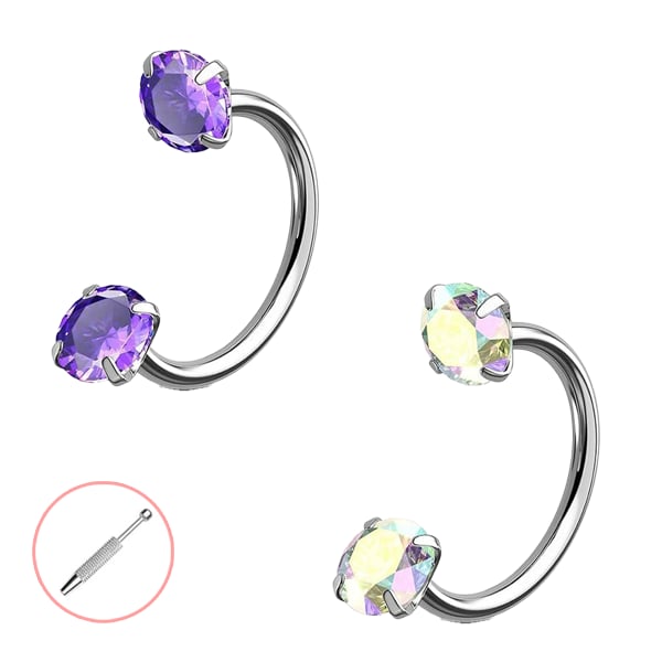 💎Horseshoe-shaped nose ring – with internal thread and comfortable fit