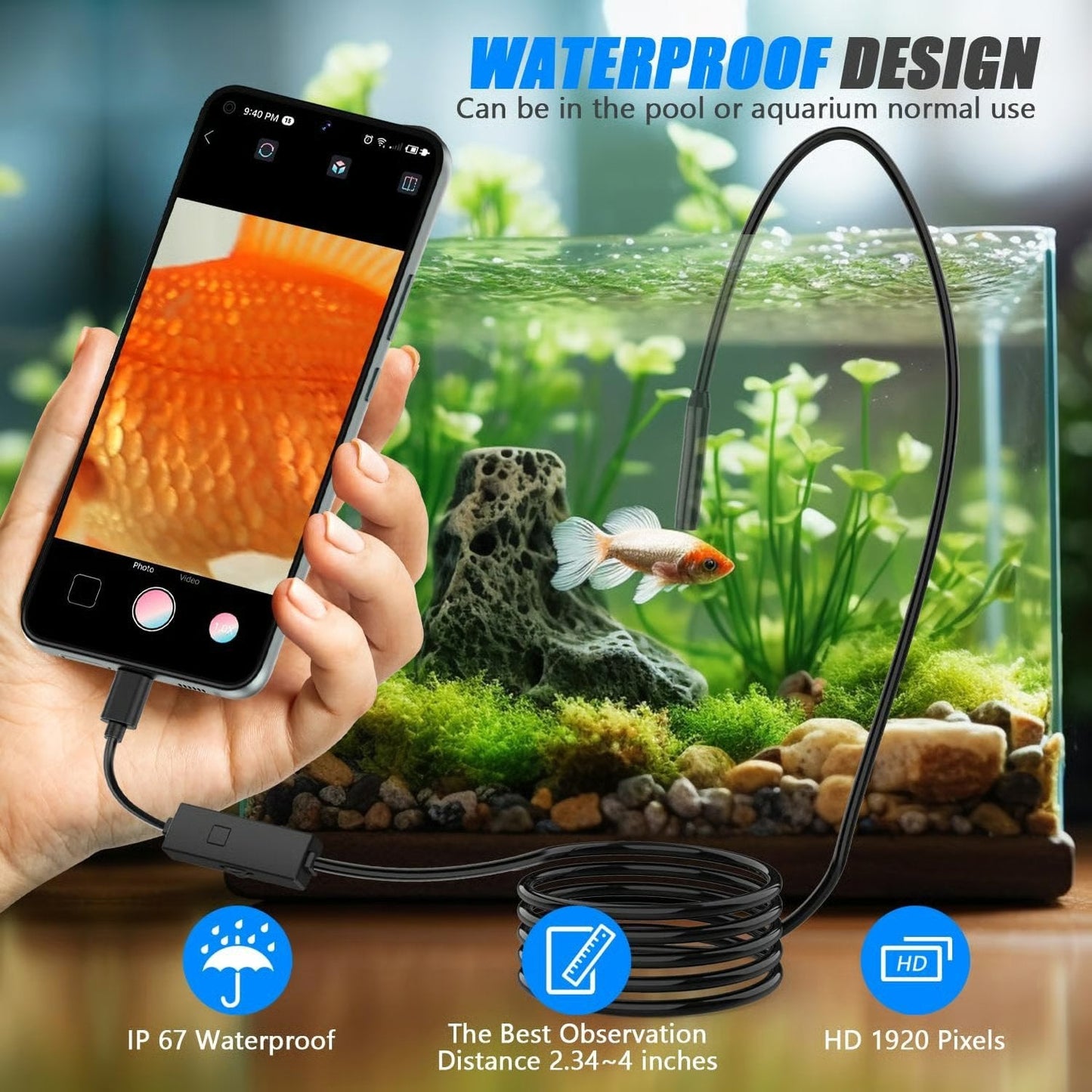 🔎Plug-and-Play endoscope camera – Compatible with Android, iPhone and iPad for direct connection
