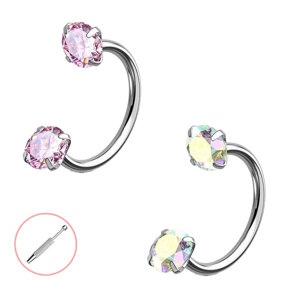 💎Horseshoe-shaped nose ring – with internal thread and comfortable fit