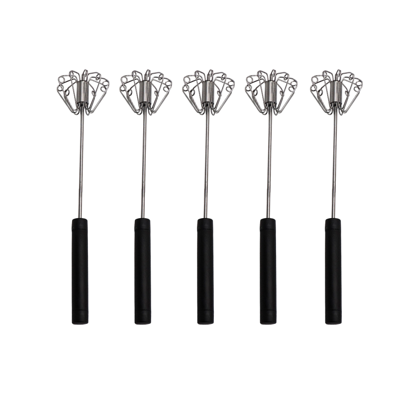 🍳A practical kitchen essential! This push-action whisk features a non-slip handle and durable stainless steel construction—all at an affordable price.
