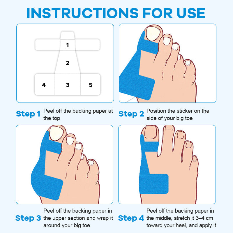 Pre-cut kinesiology tape for hallux valgus