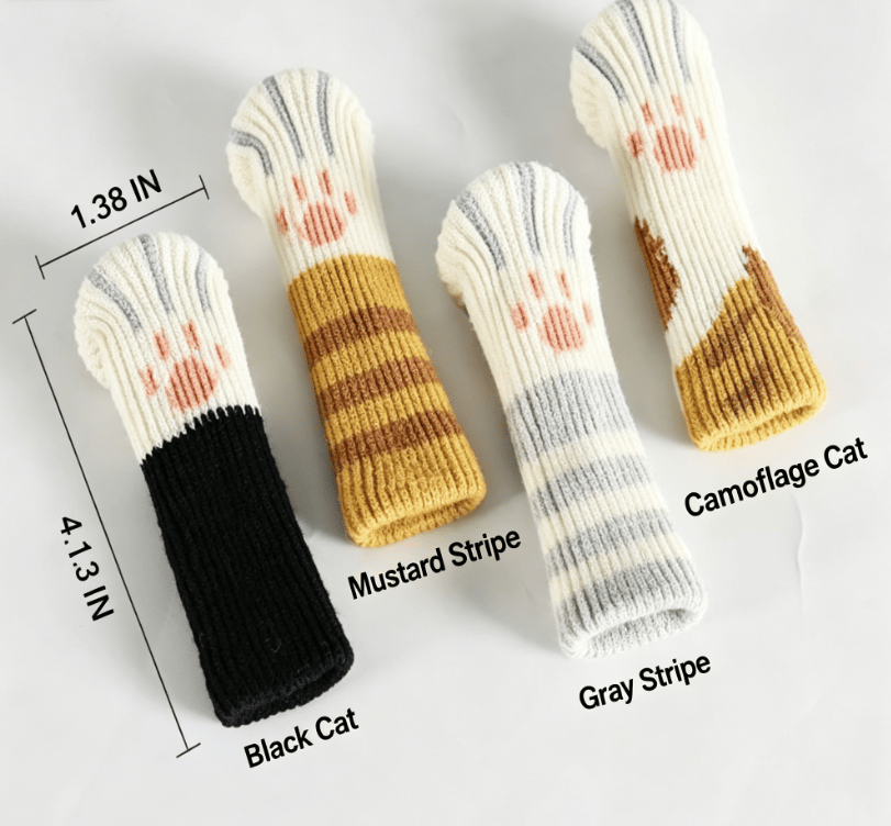 🐱Padded chair leg covers: Table and chair leg pads for cat paws