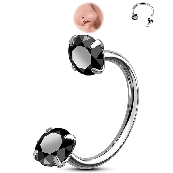 💎Horseshoe-shaped nose ring – with internal thread and comfortable fit