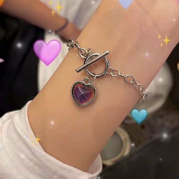 💖 Color-Changing Heart Necklace – 🌡️ Temperature-Sensitive Mood Jewelry Gift for Women 🎁