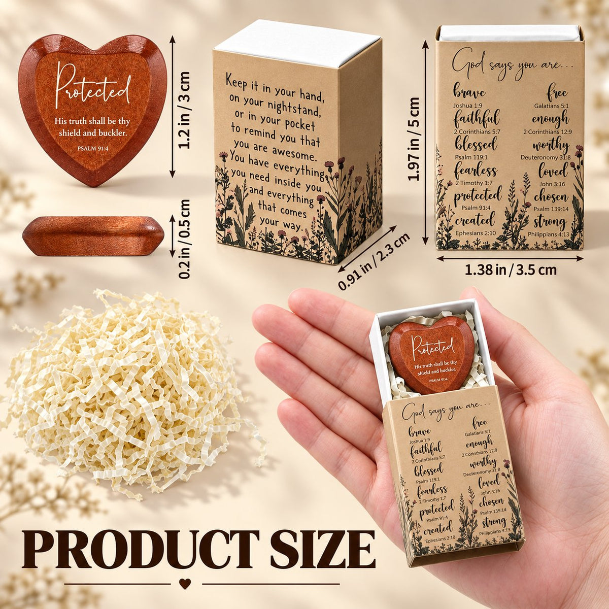✝️🎁 Christian gift set with heart-shaped pocket cards (pack of 12)