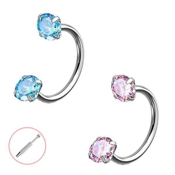 💎Horseshoe-shaped nose ring – with internal thread and comfortable fit