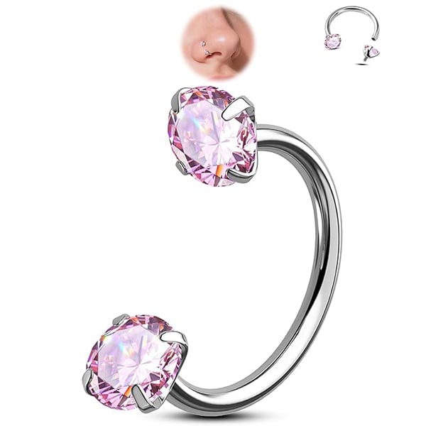 💎Horseshoe-shaped nose ring – with internal thread and comfortable fit
