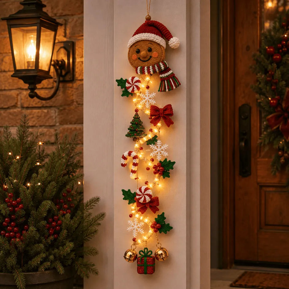 🎄🎅 Light-Up Christmas Door Hanger | 6 festive illuminated designs casting a warm glow, featuring 3D details and a space-saving vertical profile ✨