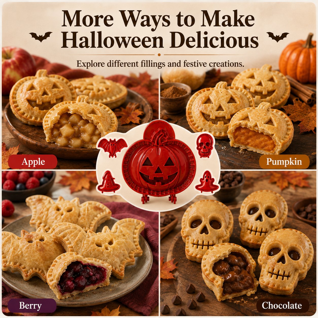 🎃 8-piece set of moulds for small Halloween tarts