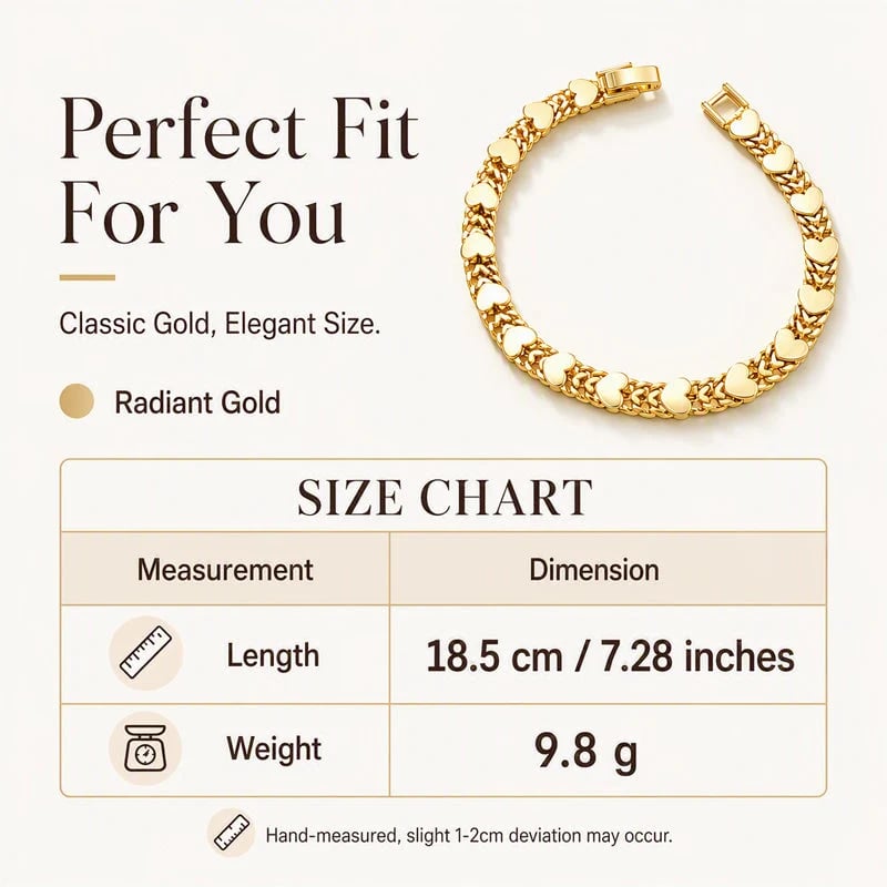Women's Elegant Heart Link Bracelet