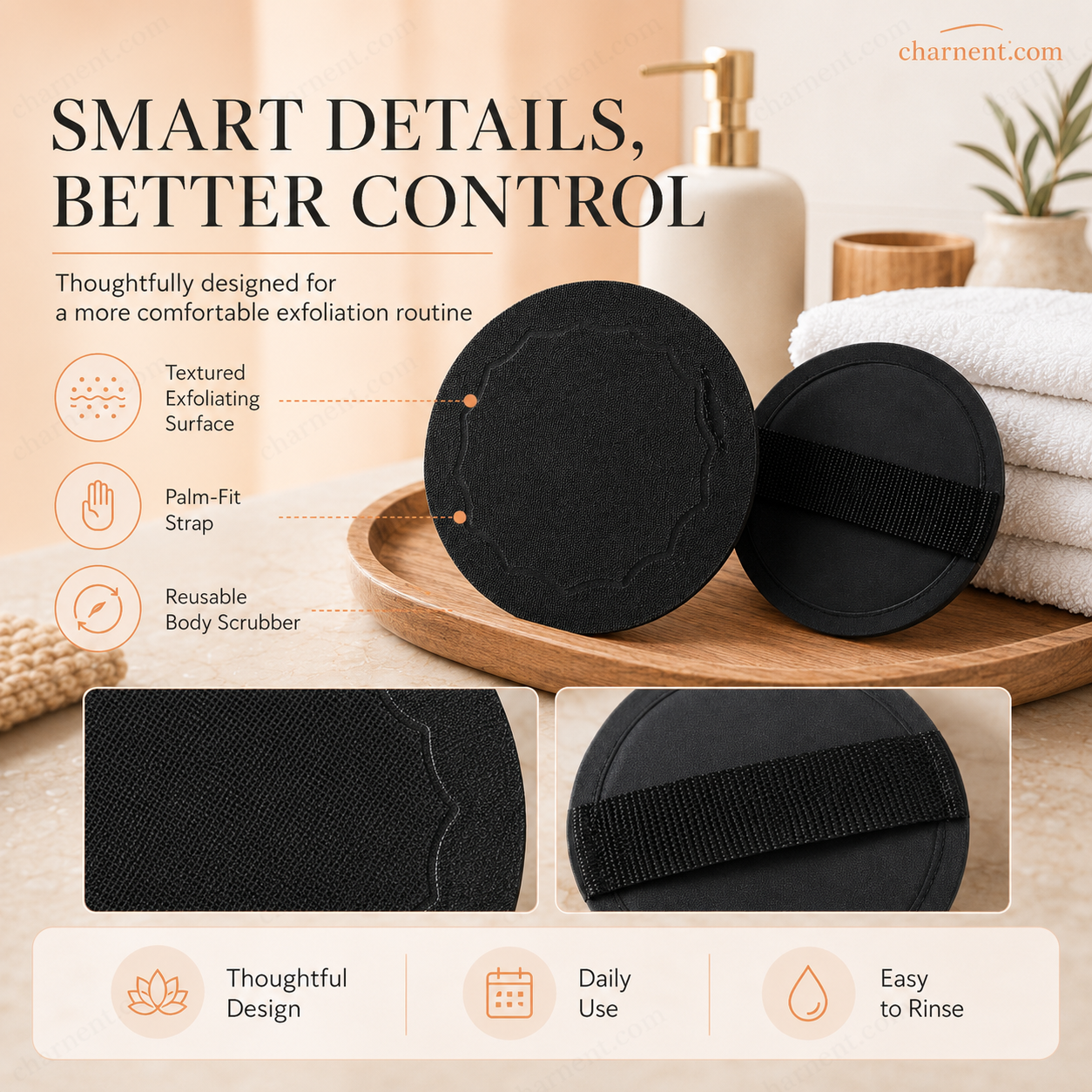 🚿🧽 Soft rubber bath brush – Gentle yet effective at removing dead skin cells and cleansing all skin types