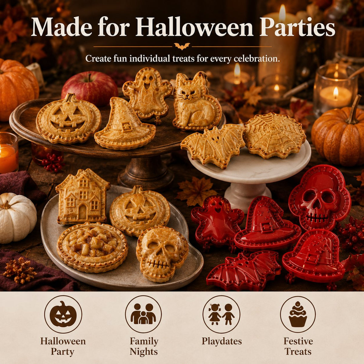 🎃 8-piece set of moulds for small Halloween tarts
