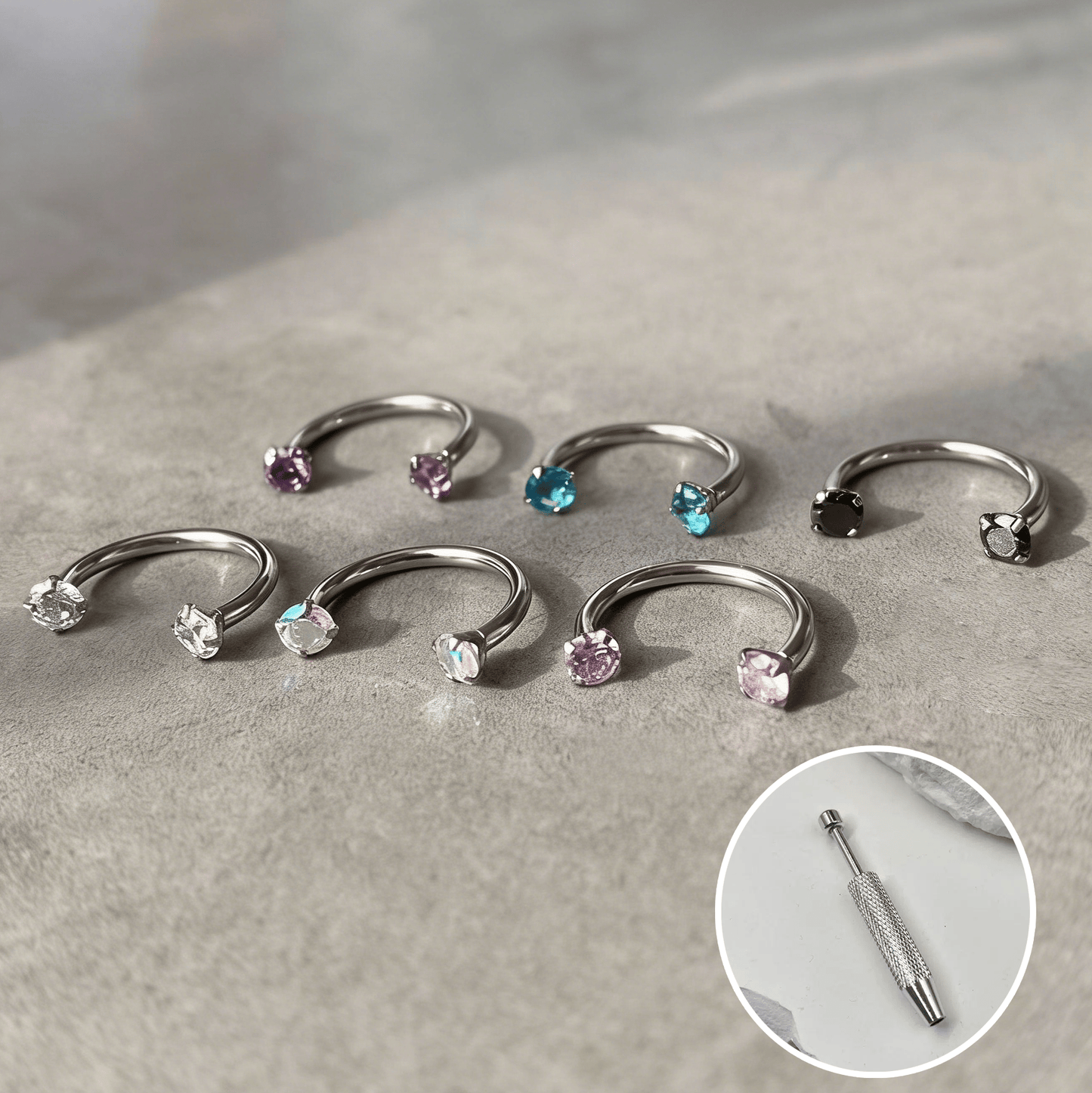 💎Horseshoe-shaped nose ring – with internal thread and comfortable fit
