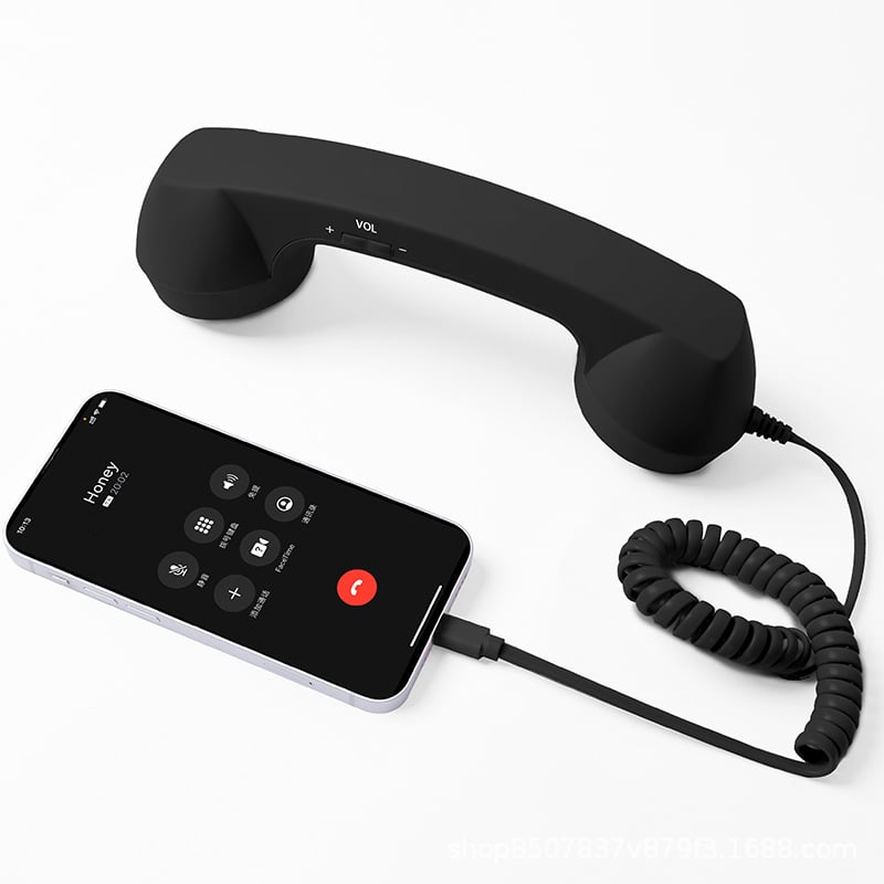 Retro Phone Handset for iPhone & Android | Vintage Type-C Wired Phone Receiver with Mic & Volume Control