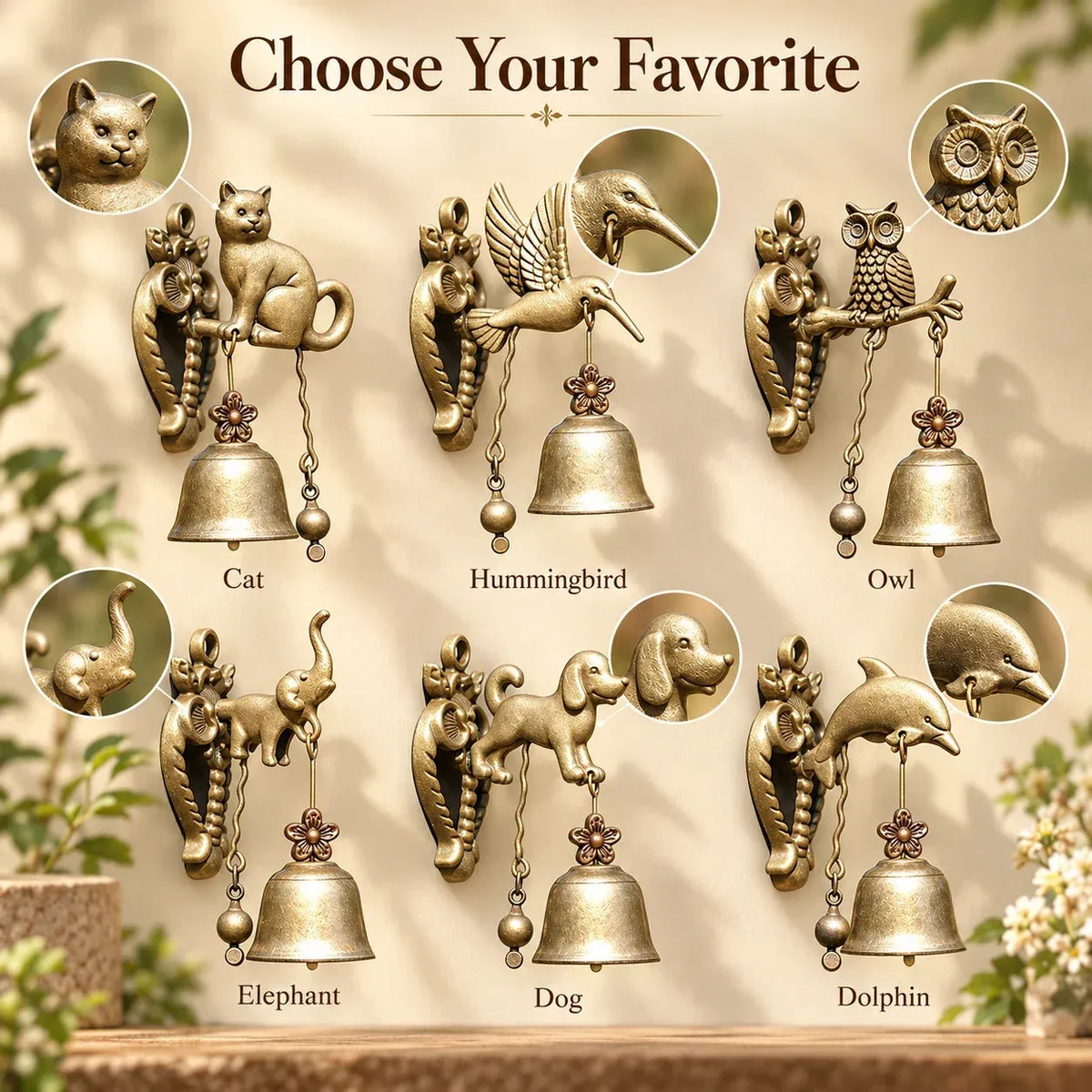 🔔✨ Vintage Animal Shaped Hanging Entry Chime | Front Porch & Farmhouse Wall Decor