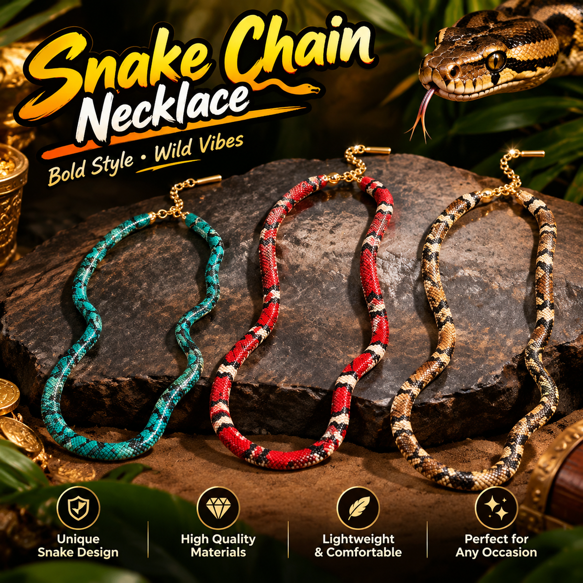 ⭐Snake Artificial jewellery - Pendant Necklace