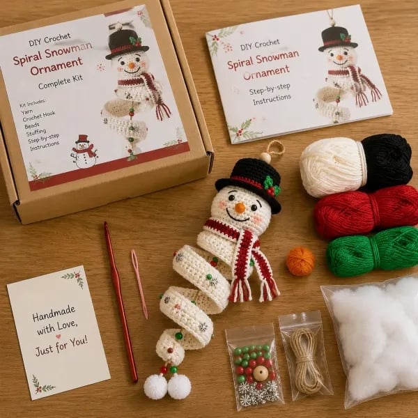 ☃️Last day of the 50% discount – Get started on crocheting a spiral-shaped snowman