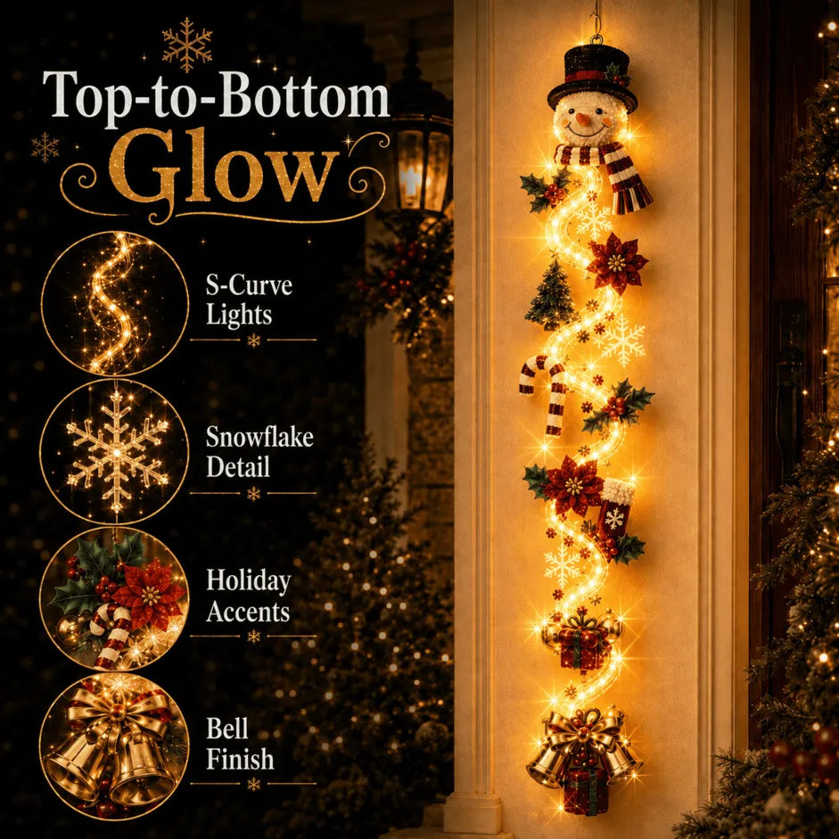 🎄🎅 Light-Up Christmas Door Hanger | 6 festive illuminated designs casting a warm glow, featuring 3D details and a space-saving vertical profile ✨